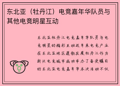 东北亚（牡丹江）电竞嘉年华队员与其他电竞明星互动